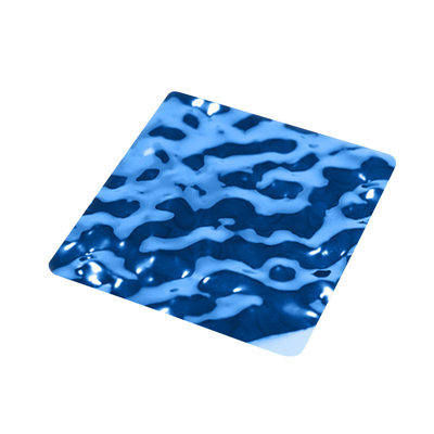 PVD Blue Water Wave แผงสแตนเลสประทับแผ่นระลอกน้ำสำหรับ Wall